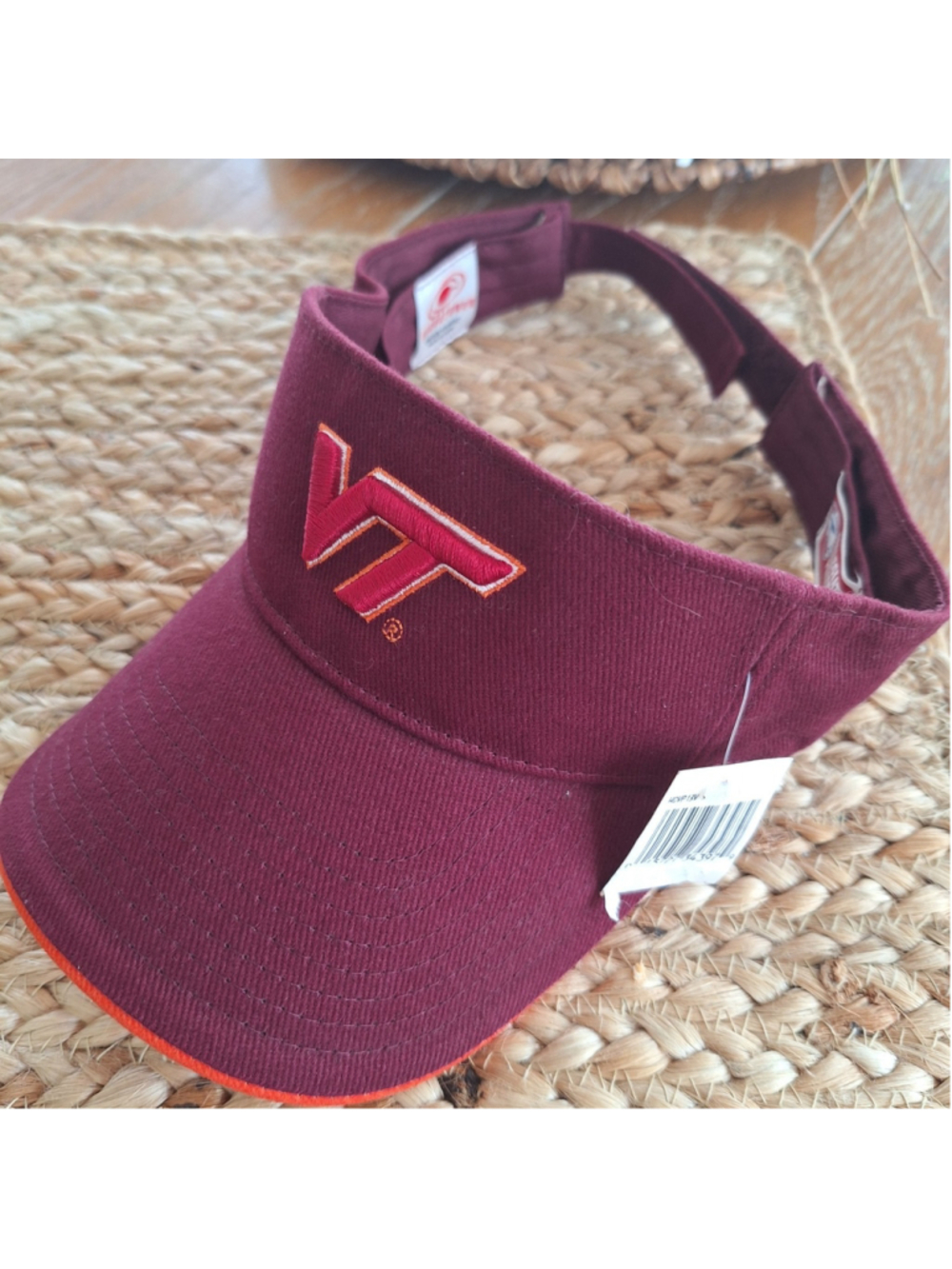 NWT Virginia Tech Hokies Maroon Visor VT Adjustable Strapback One Size College